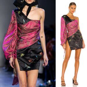 NWT KIM SHUI One Shoulder Balloon Silk Dress